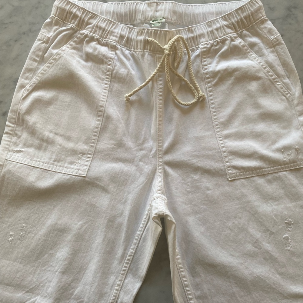 Aerie White Relaxed Drawstring Pants - Picture 2 of 9